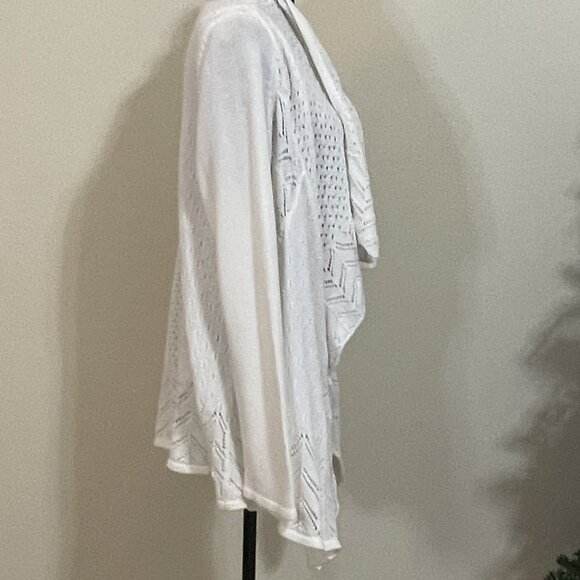 Design History Winter White Waterfall Open Cardigan sweater - Large - Picture 4 of 5